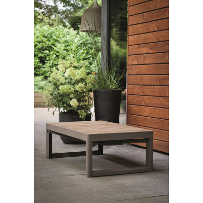 Keter Stůl Lyon ratan Cappuccino, 116x71x40-65 cm